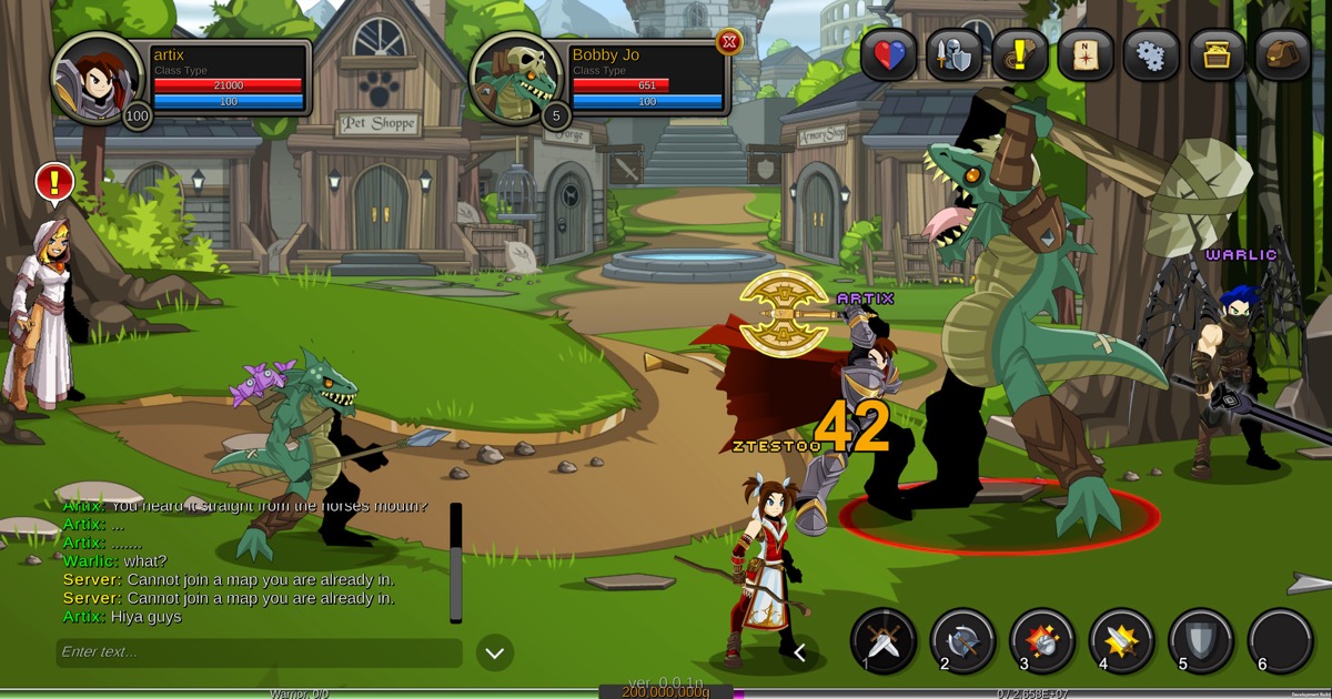 Official AQW Infinity screenshot — character and world